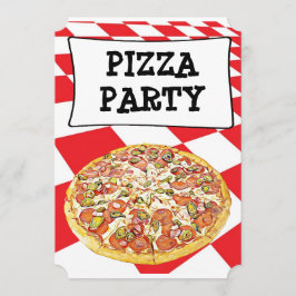 Pizza Party Verjaardag Uitnodigingen