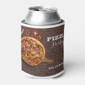 Pizza Party Verjaardag Volwassen Gast Gift Blikjeskoeler (Blikje Voorkant)