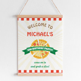 Pizza Party Verjaardag Welkomstbord Poster