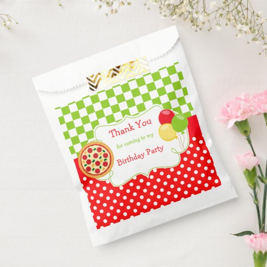 Pizza Party Verjaardagsfeestje Bedankzakje (Gezegeld)