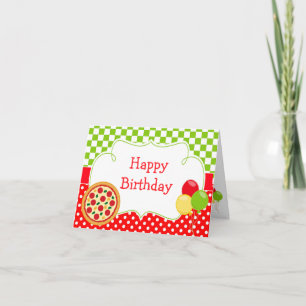 Pizza Party Verjaardagsfeestje Kaart