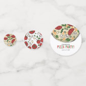 Pizza Party Verjaardagstafel Confetti (Voorkanten)