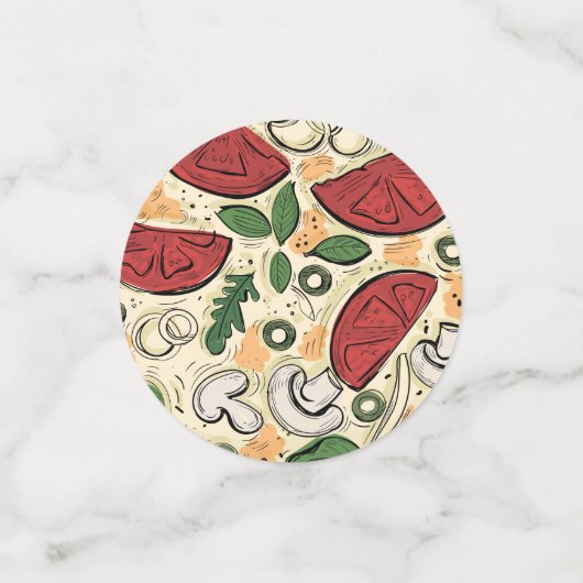 Pizza Party Verjaardagstafel Confetti (Kleine voorkant)