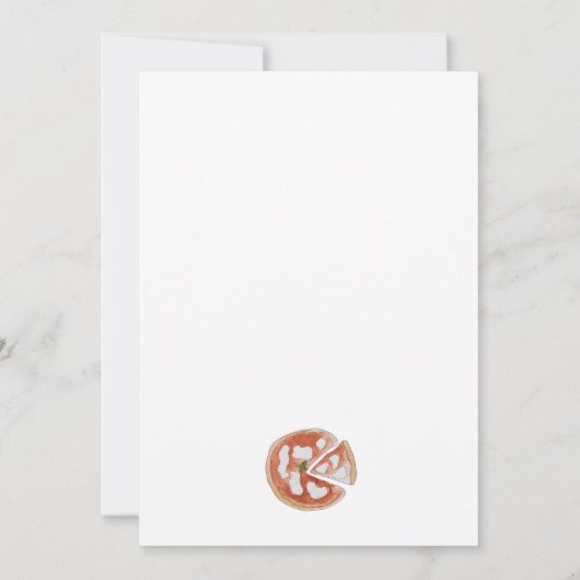 Pizza Party Watercolor Uitnodiging (Achterkant)