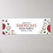Pizza Party Welkomstbanner Poster (Voorkant)