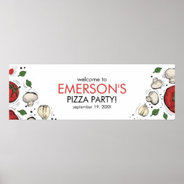 Pizza Party Welkomstbanner Poster
