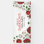 Pizza Party Welkomstbanner Poster Spandoek (Verticaal)