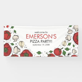 Pizza Party Welkomstbanner Poster Spandoek