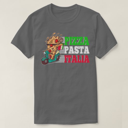 Pizza pasta italië pizza stuk op de Italiaanse sco T-shirt (Design voorkant)