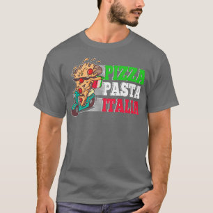 Pizza pasta italië pizza stuk op de Italiaanse sco T-shirt