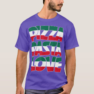 Pizza Pasta Love Graphic Design T-shirt