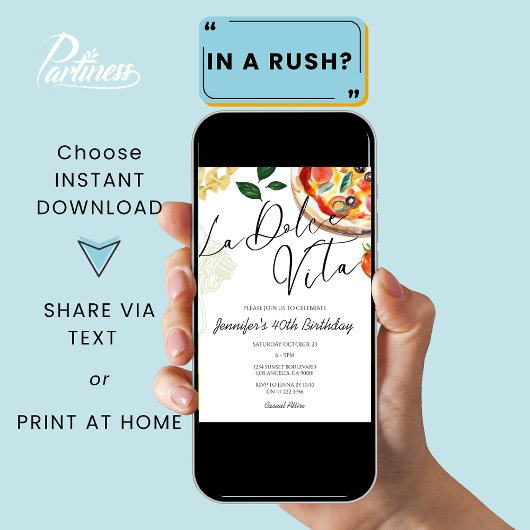 Pizza & Pasta Party Italiaans Verjaardagsdiner Kaart