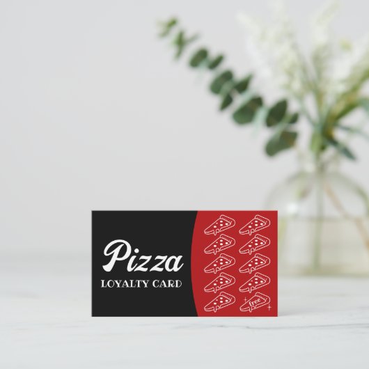 Pizza & Pasta Restaurant Black & Red Loyalty (Staand voorkant)