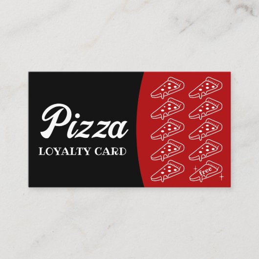 Pizza & Pasta Restaurant Black & Red Loyalty (Voorkant)