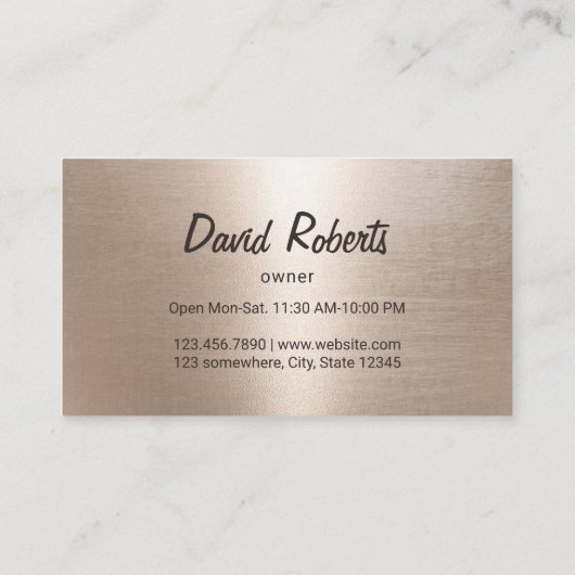 Pizza Pasta Restaurant Modern Gold Loyalty Punch (Achterkant)