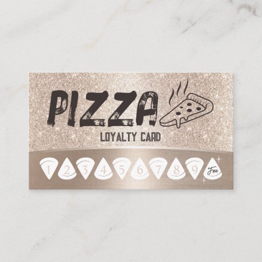 Pizza Pasta Restaurant Modern Gold Loyalty Punch (Voorkant)