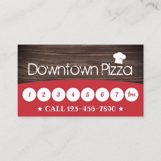 Pizza Pasta Restaurant Rustic Wood Loyalty (Voorkant)