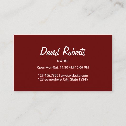 Pizza Pasta Restaurant Rustiek Hout Klantenkaartje (Achterkant)