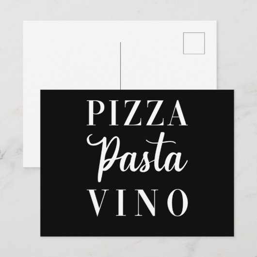 Pizza Pasta Vino Briefkaart (Voorkant / Achterkant)