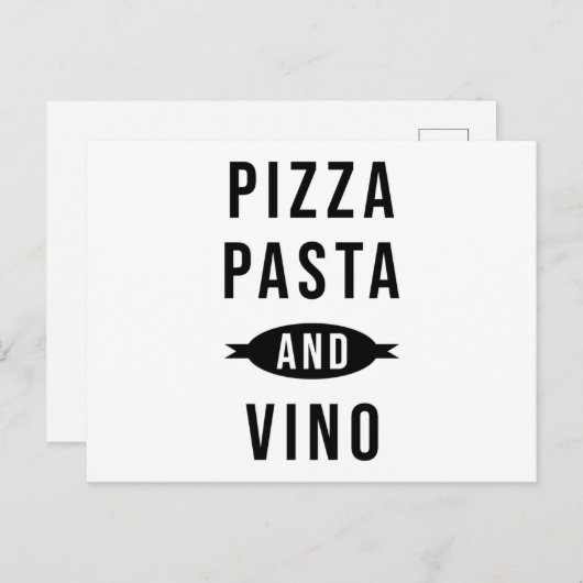 Pizza Pasta Vino Briefkaart (Voorkant / Achterkant)