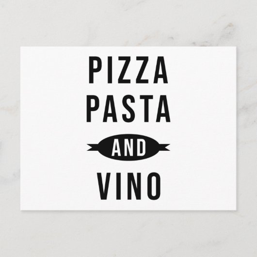 Pizza Pasta Vino Briefkaart (Voorkant)