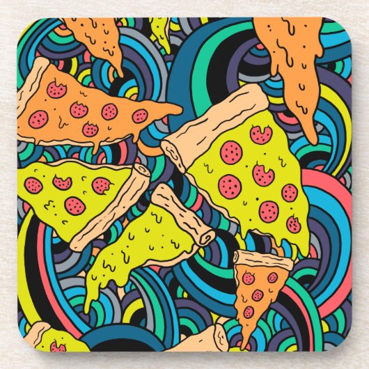 Pizza patroon bier onderzetter (Voorkant)