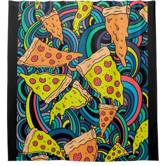 Pizza patroon douchegordijn (Voorkant)