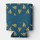 Pizza patroon op blauw blikjeskoeler (Achterkant)