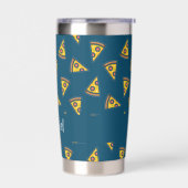 Pizza patroon op blauw geïsoleerde drinkbeker (Links)