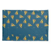 Pizza patroon op blauw kussensloop (Achterkant)