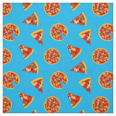 Pizza Patroon op blauw Stof (Swatch)