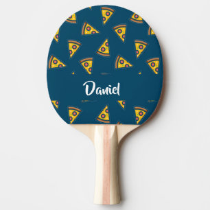 Pizza patroon op blauw tafeltennisbatje