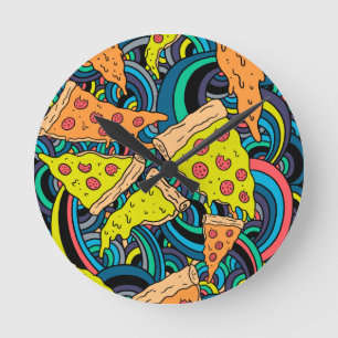 Pizza patroon ronde klok