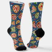Pizza Patroon Uniseks Crew Sok (Gebogen)