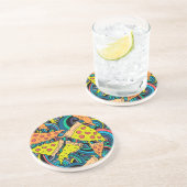 Pizza patroon zandsteen onderzetter (Zijkant)