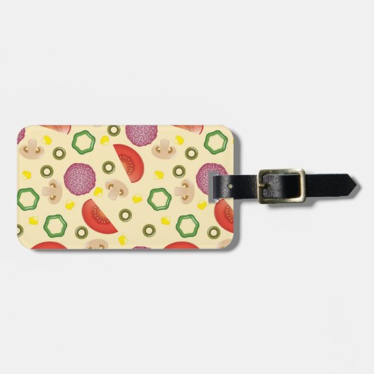 Pizza Pattern 2 Bagagelabel (Voorkant horizontaal)