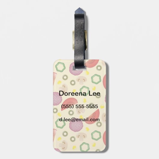 Pizza Pattern 2 Bagagelabel (Achterkant verticaal)