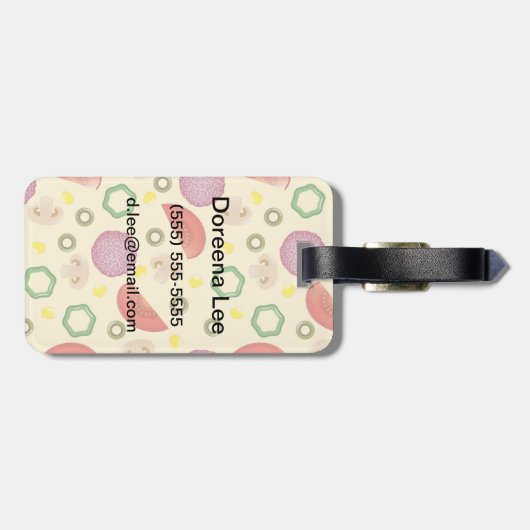 Pizza Pattern 2 Bagagelabel (Achterkant horizontaal)