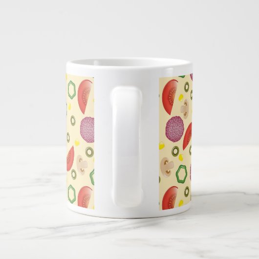 Pizza Pattern 2 Grote Koffiekop (Achterkant)