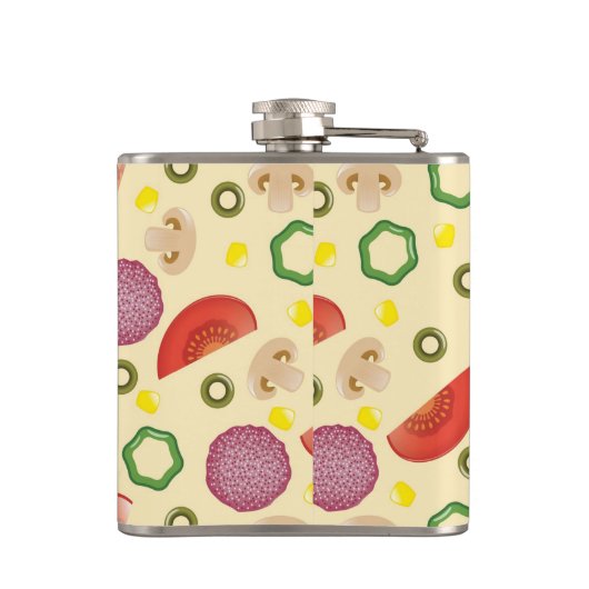 Pizza Pattern 2 Heupfles (Achterkant)