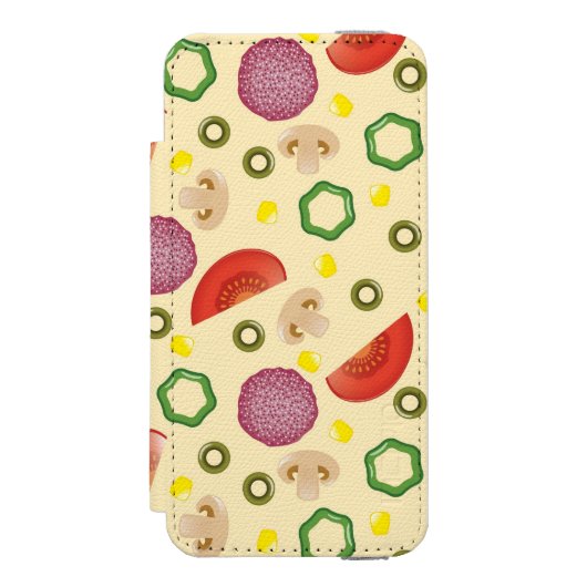 Pizza Pattern 2 Incipio iPhone Portemonnee Hoesje (Voorkant Agenda)