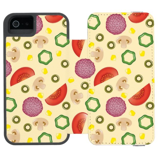 Pizza Pattern 2 Incipio iPhone Portemonnee Hoesje (Agenda Open)