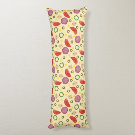 Pizza Pattern 2 Lichaamskussen (Achterkant (Verticaal))