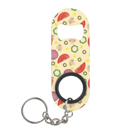 Pizza Pattern 2 Mini Flessenopener (Voorkant)