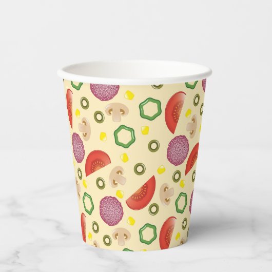 Pizza Pattern 2 Papieren Bekers (Voorkant)