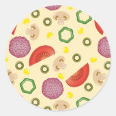 Pizza Pattern 2 Ronde Sticker (Voorkant)