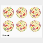 Pizza Pattern 2 Ronde Sticker (Vel)