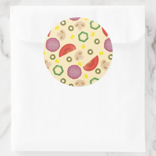 Pizza Pattern 2 Ronde Sticker (Tas)