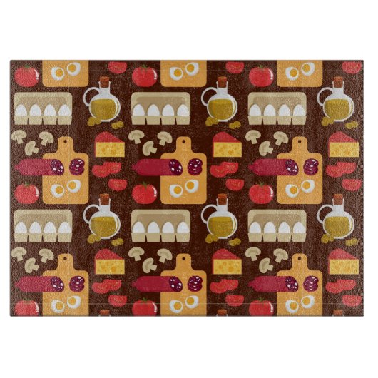 Pizza Pattern 2 Snijplank (Voorkant)