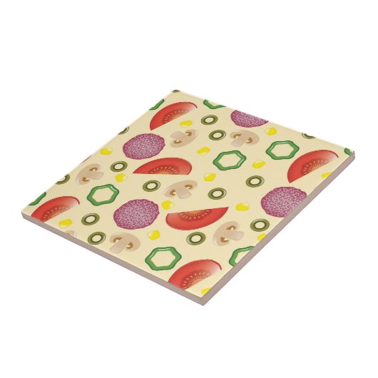 Pizza Pattern 2 Tegeltje (Zijkant)